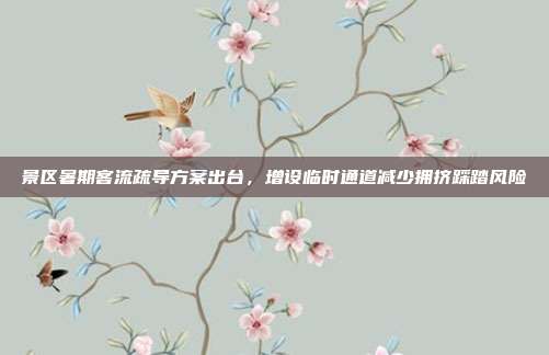 景区暑期客流疏导方案出台，增设临时通道减少拥挤踩踏风险