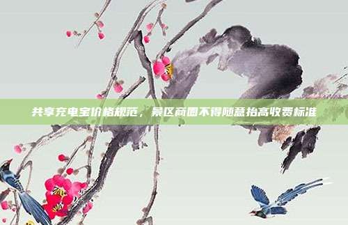共享充电宝价格规范,景区商圈不得随意抬高收费标准