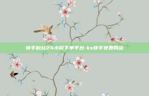 快手粉丝24小时下单平台-ks快手免费网站