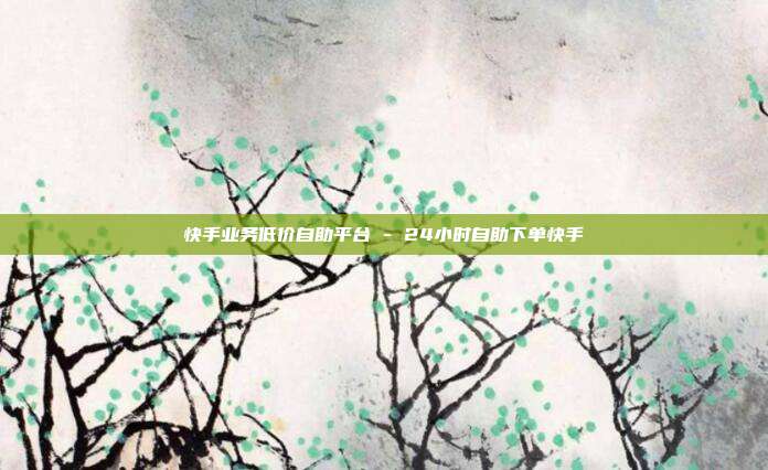 快手业务低价自助平台 - 24小时自助下单快手