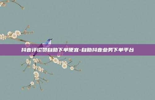 抖音评论赞自助下单便宜-自助抖音业务下单平台