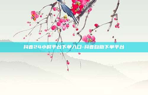 抖音24小时平台下单入口-抖音自助下单平台