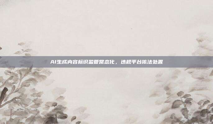 AI生成内容标识监管常态化,违规平台依法处置