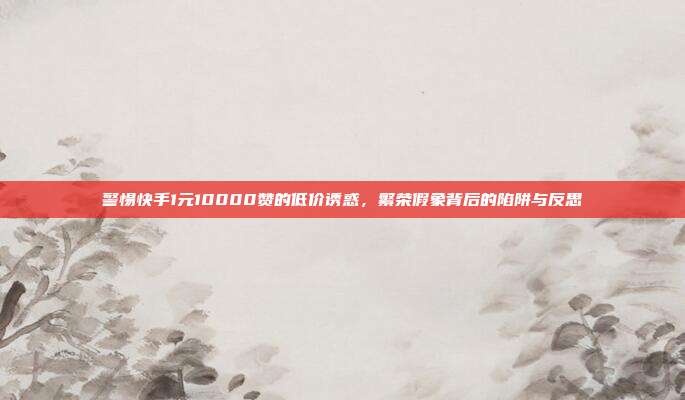 警惕快手1元10000赞的低价诱惑,繁荣假象背后的陷阱与反思