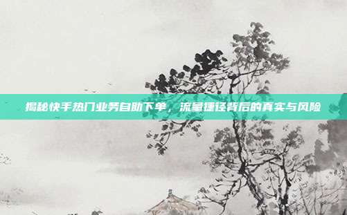 揭秘快手热门业务自助下单,流量捷径背后的真实与风险