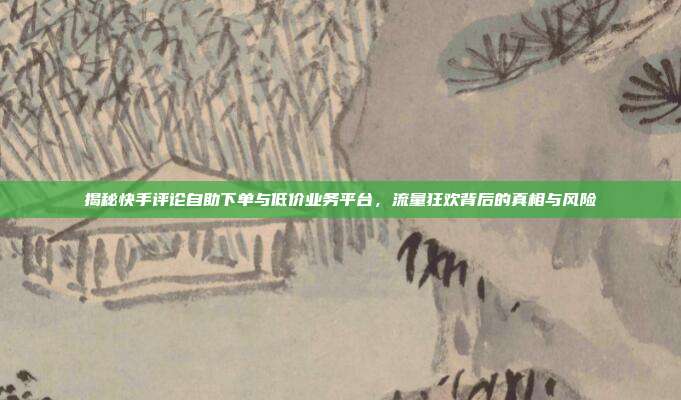 揭秘快手评论自助下单与低价业务平台,流量狂欢背后的真相与风险