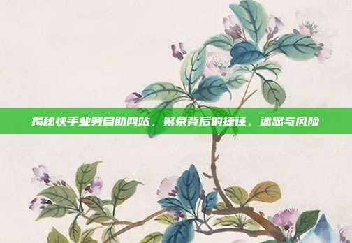 揭秘快手业务自助网站,繁荣背后的捷径、迷思与风险