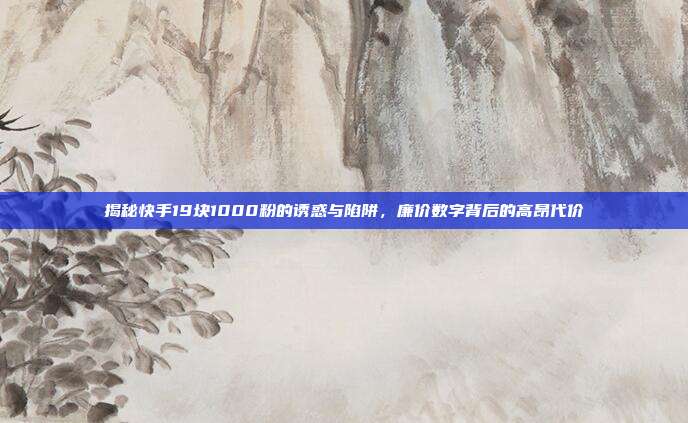 揭秘快手19块1000粉的诱惑与陷阱,廉价数字背后的高昂代价