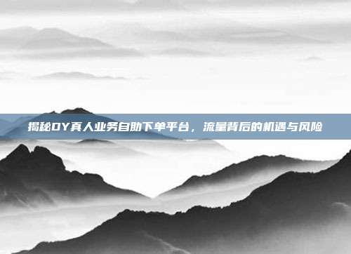 揭秘DY真人业务自助下单平台，流量背后的机遇与风险