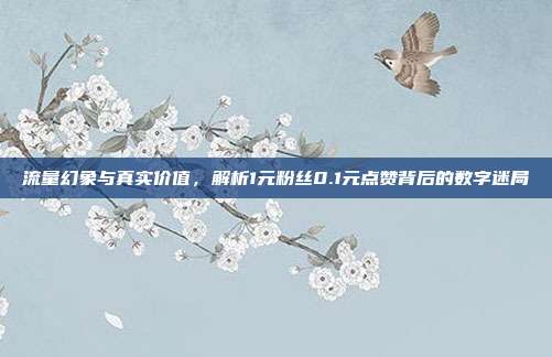 流量幻象与真实价值，解析1元粉丝0.1元点赞背后的数字迷局