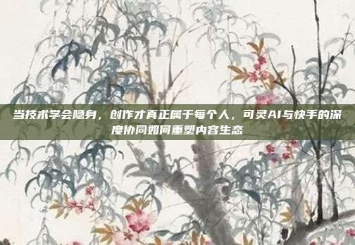 当技术学会隐身，创作才真正属于每个人，可灵AI与快手的深度协同如何重塑内容生态
