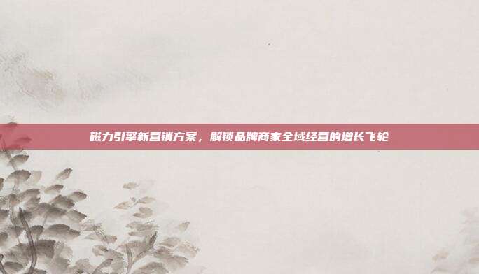 磁力引擎新营销方案，解锁品牌商家全域经营的增长飞轮