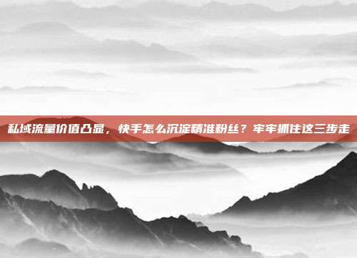私域流量价值凸显,快手怎么沉淀精准粉丝?牢牢抓住这三步走