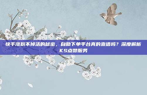 快手涨粉不掉活的秘密，自助下单平台真的靠谱吗？深度解析KS点赞服务
