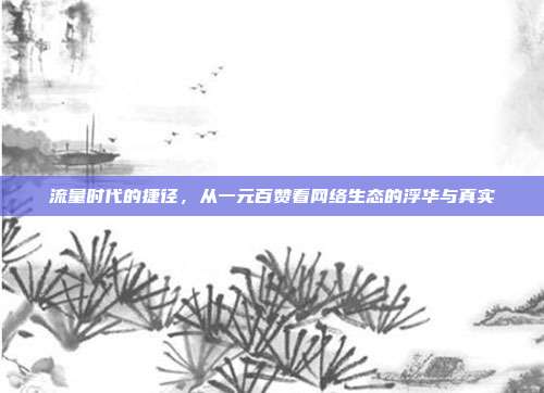 流量时代的捷径,从一元百赞看网络生态的浮华与真实