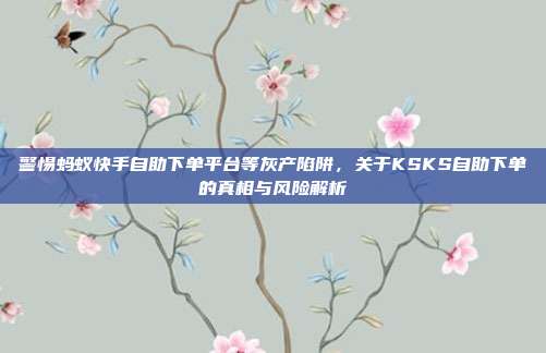 警惕蚂蚁快手自助下单平台等灰产陷阱,关于KSKS自助下单的真相与风险解析