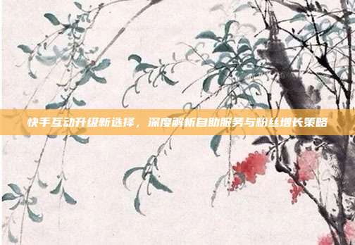 快手互动升级新选择，深度解析自助服务与粉丝增长策略