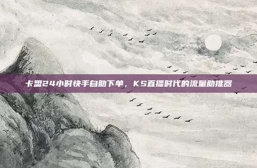 卡盟24小时快手自助下单,KS直播时代的流量助推器