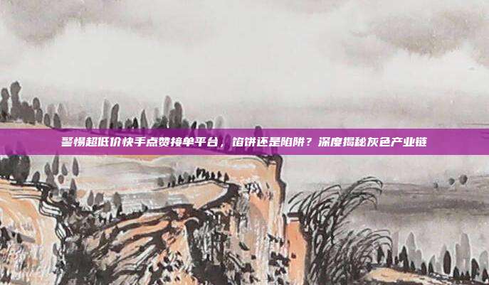 警惕超低价快手点赞接单平台,馅饼还是陷阱?深度揭秘灰色产业链