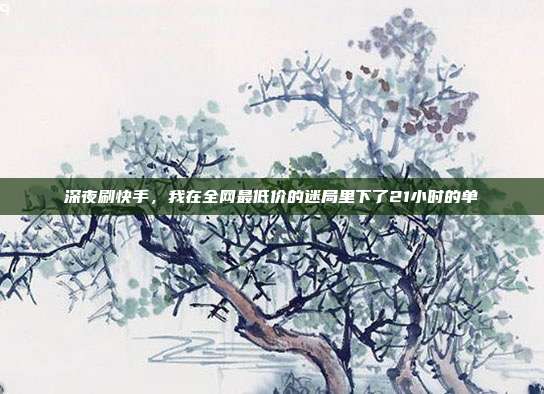 深夜刷快手，我在全网最低价的迷局里下了21小时的单