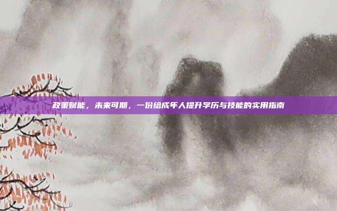 政策赋能，未来可期，一份给成年人提升学历与技能的实用指南