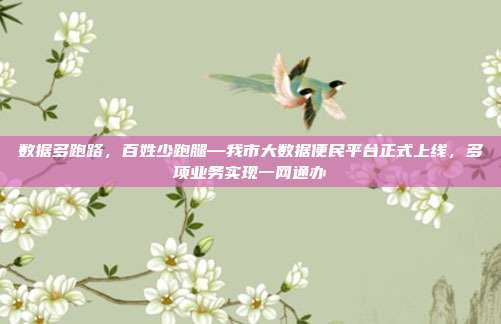 数据多跑路，百姓少跑腿—我市大数据便民平台正式上线，多项业务实现一网通办