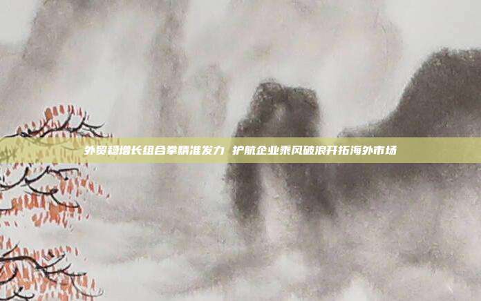 外贸稳增长组合拳精准发力 护航企业乘风破浪开拓海外市场