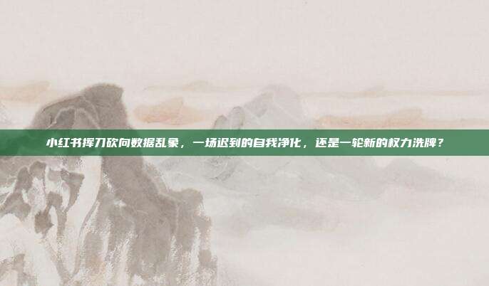 小红书挥刀砍向数据乱象,一场迟到的自我净化,还是一轮新的权力洗牌?