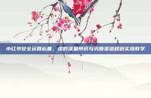 小红书安全运营必备,虚假流量辨识与劣质渠道规避实操教学