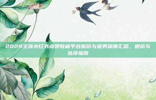 2024主流小红书点赞收藏平台报价与业务深度汇总，避坑与选择指南