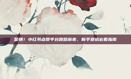 警惕！小红书点赞平台跑路前兆，新手避坑必看指南