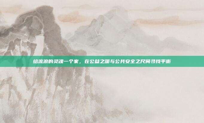 给流浪的灵魂一个家，在公益之暖与公共安全之尺间寻找平衡