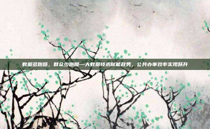 数据多跑路,群众少跑腿—大数据技术赋能政务,公共办事效率实现跃升