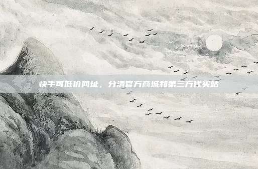 快手可低价网址,分清官方商城和第三方代买站