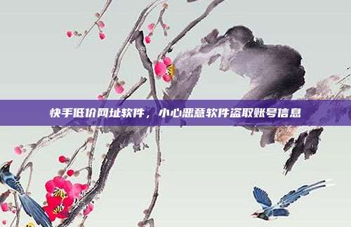 快手低价网址软件，小心恶意软件盗取账号信息