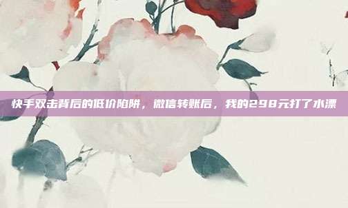 快手双击背后的低价陷阱,微信转账后,我的298元打了水漂