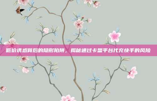 低价诱惑背后的隐形陷阱,揭秘通过卡盟平台代充快手的风险
