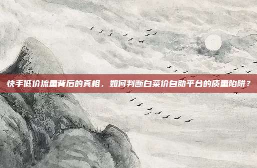 快手低价流量背后的真相，如何判断白菜价自助平台的质量陷阱？