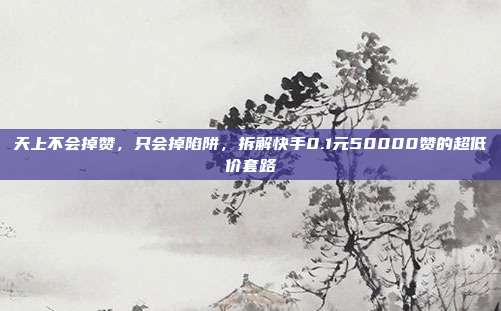天上不会掉赞,只会掉陷阱,拆解快手0.1元50000赞的超低价套路