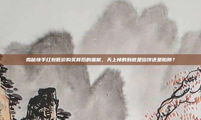 揭秘快手红包低价购买背后的猫腻,天上掉的到底是馅饼还是陷阱?