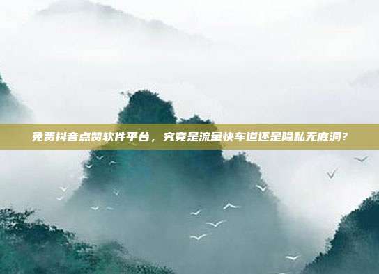 免费抖音点赞软件平台，究竟是流量快车道还是隐私无底洞？