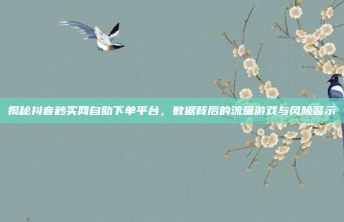 揭秘抖音秒买网自助下单平台，数据背后的流量游戏与风险警示