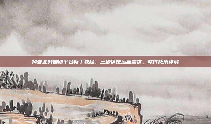 抖音业务自助平台新手教程,三步搞定运营需求,软件使用详解