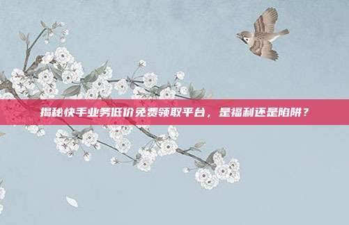 揭秘快手业务低价免费领取平台,是福利还是陷阱?