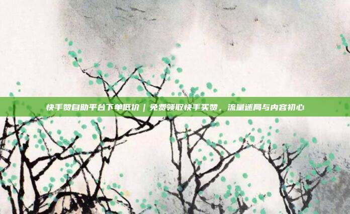 快手赞自助平台下单低价|免费领取快手买赞,流量迷局与内容初心