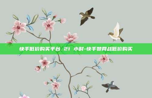 快手低价购买平台 21 小时-快手赞网战低价购买