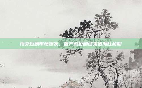 海外短剧市场爆发,国产微短剧迎来出海红利期