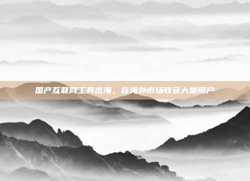 国产互联网工具出海,在海外市场收获大量用户