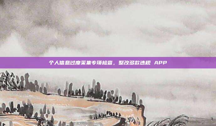 个人信息过度采集专项检查,整改多款违规 APP