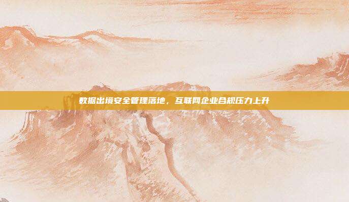 数据出境安全管理落地，互联网企业合规压力上升
